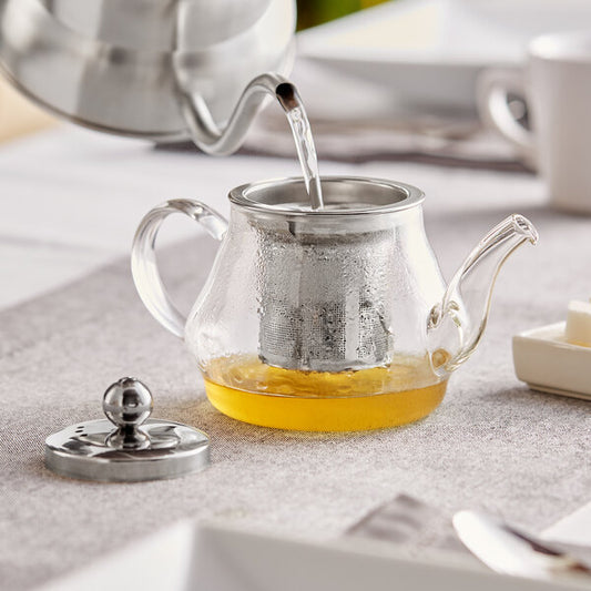 12 oz Glass Tea Pot "Azalea"