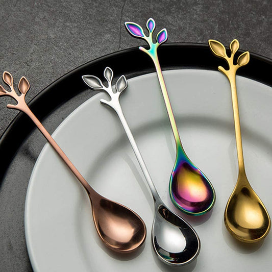 Tea Spoon Leaf Handle